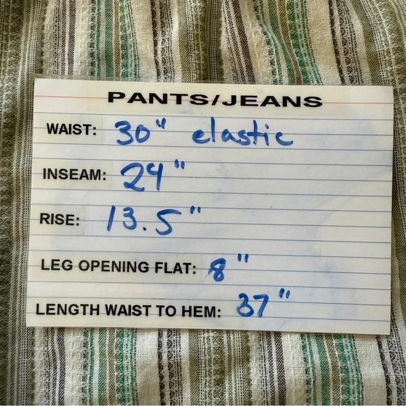 Harper By‎ Block Boho Pants Paperbag Waist Jr Size XL Stripe Earthy Belt Pockets - Picture 4 of 11